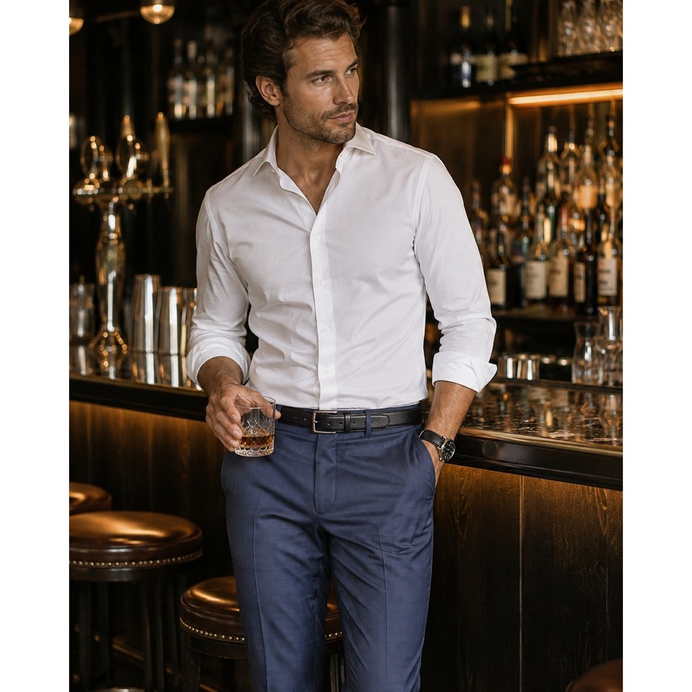 Brooks Brothers BrooksFlex Regent Fit Reda Italy Flexo Wool Pants Navy W35 L30